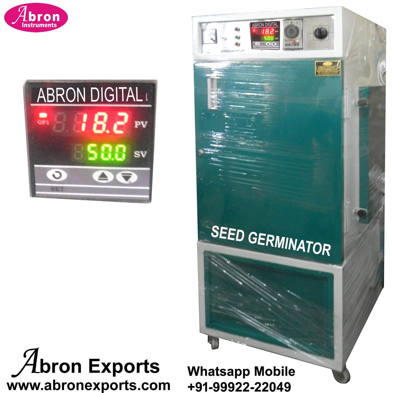 Seed Germinator 340l Liter 10 CFT+5C to 50C LED Digital Temperature +Humidity Controller Timer Light With SS Chamber Abron AC-327SD10 
